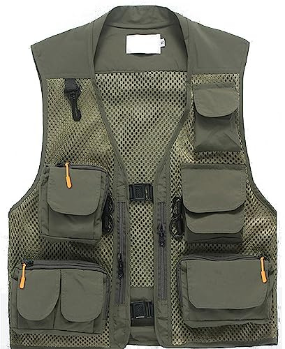 Freiesoldaten de los Hombres Multi Bolsillo Chaleco Al Aire Libre Pescar Cámping Desgastar Malla Transpirable Casual Chaleco