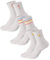 Made by Nami [VERBESSERT Retro Tennis-Socken 3er Set - Weiße Sport-Socken mit Print - 3 Paar Atmungsaktive Crew Socks aus Baumwoll (35-40, Set 2)