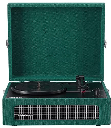 Crosley Voyager Portable Turntable - Bluetooth Record Player, 3-Speed Suitcase Vinyl Player, Home Turntables for Vinyl Records, Built in Stereo Speakers & Bluetooth Receiver, AUX Input, Dark Aegean