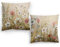 LUEAXRG Blumen-Kissenbezüge Set mit 2 Kissenbezügen 40 x 40 cm abstraktes Blumen Aquarell Dekoration gelbe Kissenbezüge quadratisch weich Bauernhaus Kissenbezüge für Couch Sofa Bett Auto