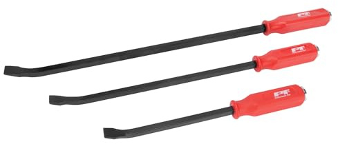 Performance Tool W2023 3-Piece Pry Bar Set - 12-Inch, 17-Inch, and 24-Inch with Strike Cap Ends - Ergonomic Handles - Hardened and Tempered High Carbon Steel
