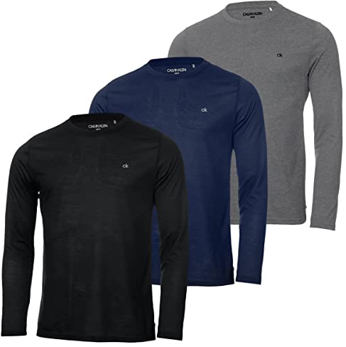 Calvin Klein Mens 3 Pack T-Shirt - Black/Navy/Silver - M