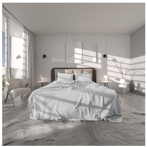 Dreamers Den Bettwäsche 135x200 cm, Bettbezug, Perkal aus 100% ägyptischer Baumwolle, allergikergeeignet, weich, mit Kissenbezug 80x80 cm, Weiß