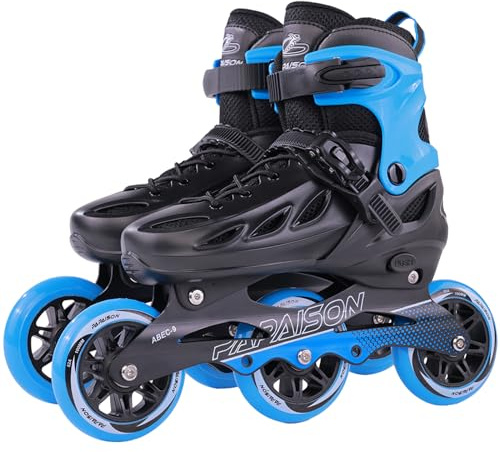 PAPAISON Adult Adjustable Inline Skates for Men Women with 3 100mm Wheels, Outdoor Blades Female Male Fitness Speed Racing Skates, Roller Skates for Teens Boys Girls