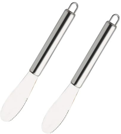 Garneck 2pezzi Spatola Da Cucina in Acciaio Inox Per Spalmare Burro Formaggio e Panna Utensil Pasticceria Resistente Alla Ruggine Facil Pulire Usare