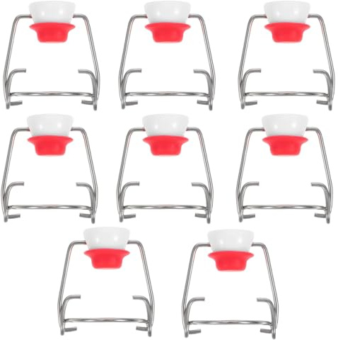 Papakesue 8 Pcs Flip Top Bottle Replacement Caps w/ 8 Sealing Silicone Gasket, Airtight Lids Leakproof Flip Top Stopper for 18mm Glass Bottles Swing Top Lids Fit 8/17.5/26/35oz Beer Bottles (8Pcs)