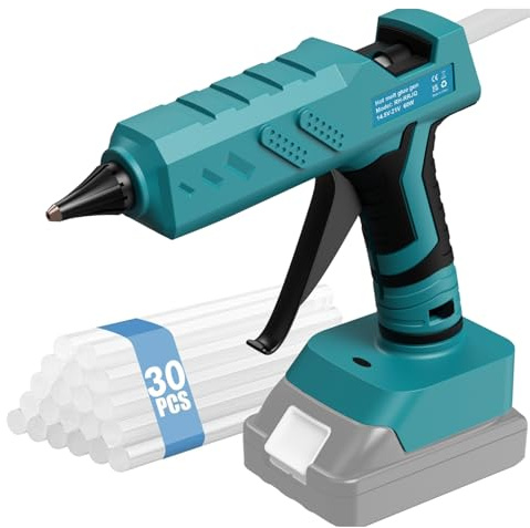 80W Hot Glue Gun for makita 18V Battery (No Battery) Quick Heating Cordless Glue Gun with 30PCS Glue Sticks for Sealing Repairs Arts Crafts DIY