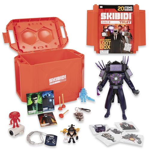 SKIBIDI Toilet Giant Mystery Loot Box, with 20 Mystery Surprises, YouTube Animation Sensation, Exclusive Mystery Figures, Officially Licensed Toilet Merch