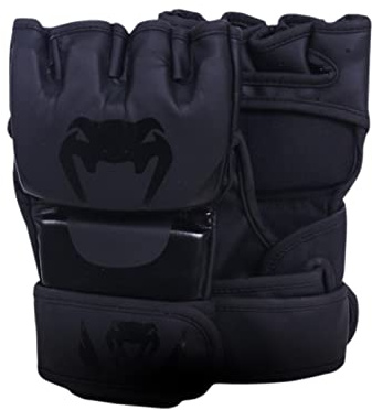 Jiuvaso Gants MMA Gants D'entraînement de Gants de Boxe Portables en Cuir PU Confortables Gants de Sac d'arts Martiaux pour Hommes Femmes Unisexe, Noir