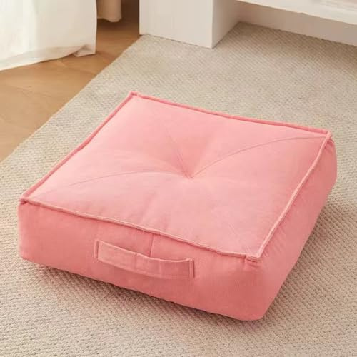 Extra tjock 15 cm bomull bo-kudde för fåtölj kontor bil och rullstol - bekväm rund/fyrkantig sittdyna för äldre och postoperativ återhämtning (60 x 60 cm)