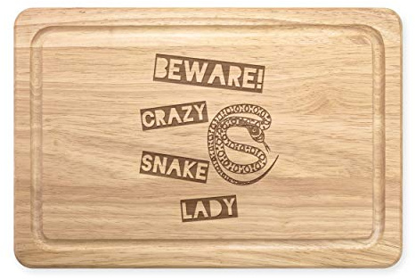 Beware Crazy orm dam rektangulär träskärbräda