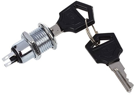 Interrupteur de verrouillage en metal + cles noirs 2 positions electriques ON/OFF