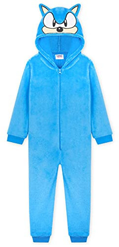 Sonic The Hedgehog Pyjama Combinaison Enfant Garcon Grenouillere Polaire Enfant & Ado 4-14 Ans (Bleu, 13-14 Ans)