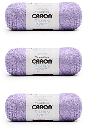 Caron Simply Soft Orchideengarn – 3 Stück 170 g – Acryl – 4 Medium (Kammgarn) – 300 Meter – Stricken, Häkeln und Basteln