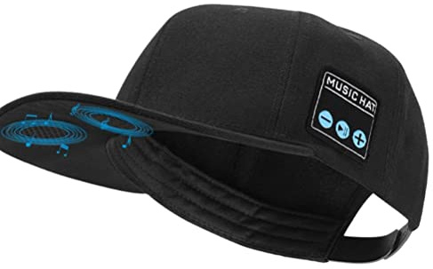 KKPLZZ Musikkappe mit Bluetooth-Lautsprecher, verstellbare Bluetooth-Mütze mit drahtlosem Bluetooth 5.0-Smart-Lautsprecher, Straßensport-Baseballkappe, Herren-Frauen-Outdoor-Sport-Bluetooth-Kappe