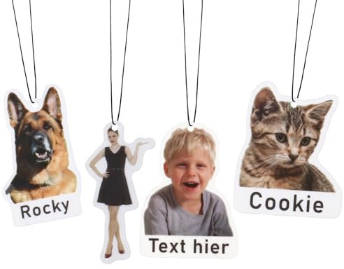 Duftbaum Auto Lustig, OXYEFEI Personalisiert Lufterfrischer Auto mit Dein Foto 34 Duft Optional Personalisierter Freshener Rückspiegel Wohnung Lustig Duftanhänger Geschenke für Frauen Männer