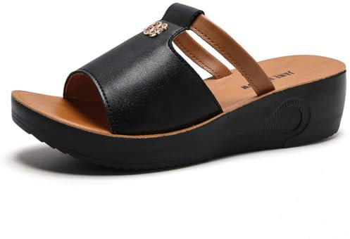 ALAIFU Women’S Bequem Sandals Damen Summer Pantoletten Absatz Peeptoes Damen Schlappen Damen Elegant Schicke Sandalen Schwarz EU38