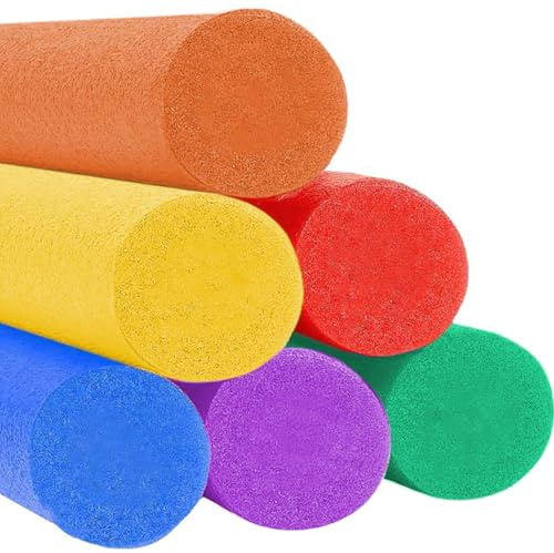 Chochkees Blue Red Variety Pool Noodles Swimming Solid Core Foam Tube, Floating Thick Noodles for Floating, Pool Accessories, 52 (6-Pack)