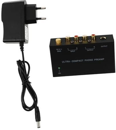 Platine Préampli Phonographe Préamplificateur Préampli pour Platine Phono Préampli Préamplificateur pour Tourne-Disque Tourne-Disque Préamplificateur Pré Amplificateur Fer Noir HOMSFOU