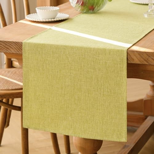 Kiatuniya Camino de Mesa Moderno Comedor Verde Salvia 40 x 140 cm Decoracion Mesa Comedor Decoración de Mesa de Cocina de Primavera y Verano de Granja Fiesta