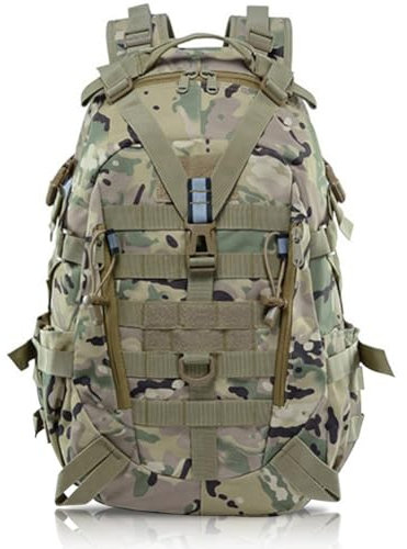 aiGear 25L Tactical Backpack | Lightweight Backpack Hiking Daypack | Rucksack with Molle System | for Outdoor Sports Trekking Hiking Travel Camping (Camo)