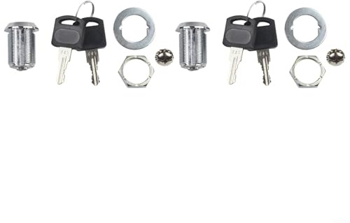 Set di 2 serrature a camma di ricambio per cassette degli attrezzi e armadietti, con chiavi uguali, senza chiave, per una conservazione sicura e un facile accesso (25 mm)