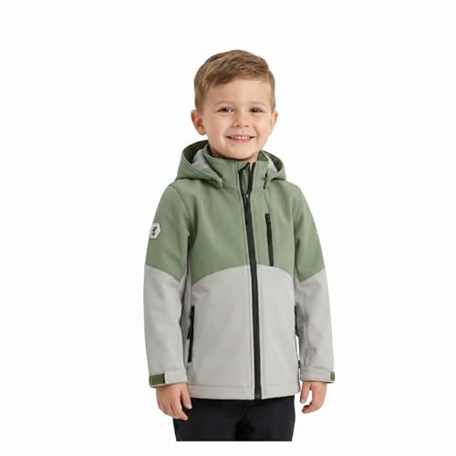 Veste softshell coupe‑vent imperméable avec capuche pour enfants filles et garçons, Doublure en polaire pour printemps automne en plein air. Matière Imperméabilité de 5000mm sans PFC/PFAS free
