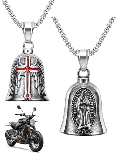 LOZTBUE Llavero Moto Campana,Personalizado,Motocicletas, Anillo Colgante,Vehículos Eléctricos, Bicicletas, Coches | Amuleto de Protección y Buena Suerte,con cadena