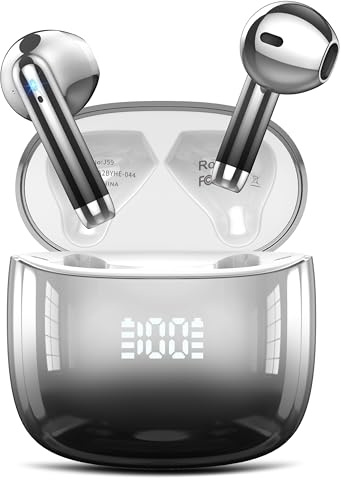 Ddidbi Cuffie Bluetooth, Auricolari Bluetooth 5.4 Incorporato Driver da 14.2mm, Cuffie Wireless con Bassi Icmmersivi, IP7 Impermeabili Cuffiette Bluetooth, 40H Cuffie Senza Fili con Display LED, Nero