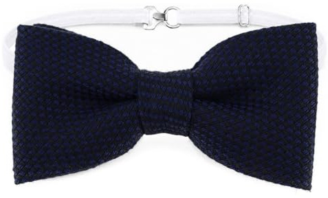TigerTie Papillon per bambini in piqué, tinta unita, 100% cotone, con elastico, circonferenza del collo regolabile da 24 a 38 cm, scatola portaoggetti, Blu marino, Fliegengröße: ca. 7 cm x 3,5 cm