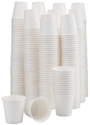 Nicunom 400 Count White Paper Bath Cups, 2oz / 60ml Small Paper Disposable Bathroom, Espresso, Mouthwash Cups, Disposable Paper Cups for Coffee, Water, Tea, Juice