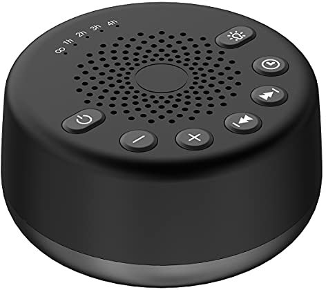 Easysleep White Noise Machine Baby Weißes Räusche Einschlafhilfe für Baby Kinder 25 Beruhigende Klänge 32 Lautstärken 5 Timer Memory-Funktion (Adapter nicht inbegriffen)