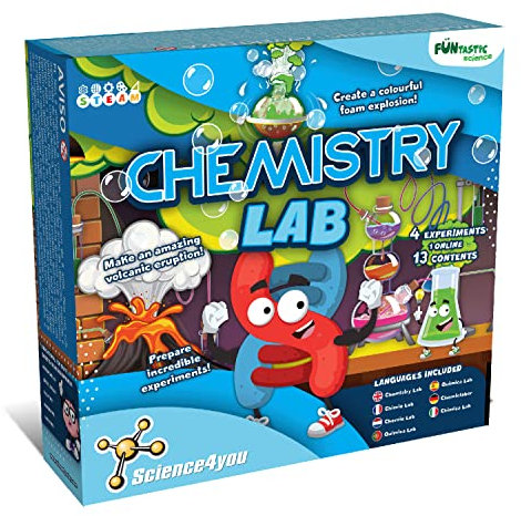 Science4you Chemiebaukasten - Chemielabor mit Experimente für Kinder ab 7 8 9 10+ Jahre - Sichere und lustige chemische Reaktionen - Experimentierkasten für Kinder Chemie Anfänger