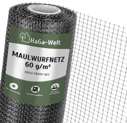 HaGa® födelsemärkesnät 1 m x 25 m, mullvadsskydd, födelsemärkesspärr för gräsmatta och rullgräs, lövskyddsnät, dammnät, trädgårdsnät