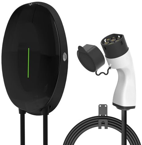 Teskee EV-Ladegerät Typ 2 Wallbox Home EV-Autoladestation für alle Elektrofahrzeuge und Plug-in-Hybridautos im Außen- und Innenbereich | Max. 7,2 kW 32 A 6 Meter 1-phasig