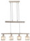 Höhenverstellbare Balkenpendelleuchte mit vier Kristall Glasschirmen, Silber matt Breite 60cm