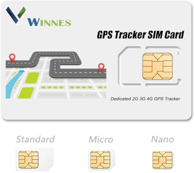 Carte SIM pour Traceurs GPS avec différents modèles de Winnes, Plug and Play, données Uniquement, Pas de Voix, Pas de SMS