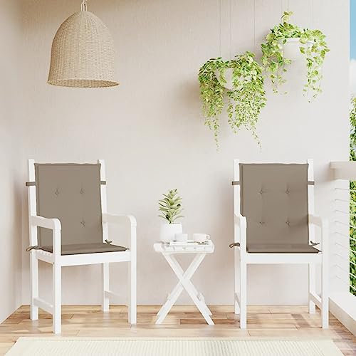 LAPOOH Gartenstuhlauflagen 2 STK Sitzauflagen Gartenmöbel, Gartenstuhlauflagen, Hochlehner Auflagen, Auflagen Hochlehner, Stuhlauflagen, Taupe 100x50x3 cm