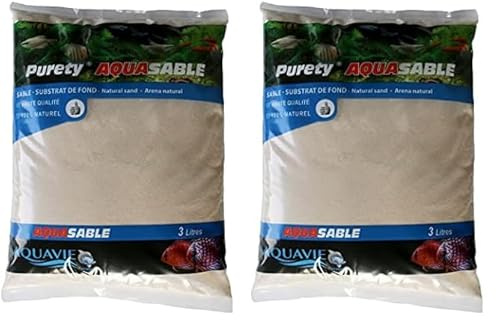 AQUAVIE FRANCE Sable Naturerl Aquasable en Sac, 0.2mm-1mm, 3 L, Extra Fin, Beige S0 (Lot de 2)