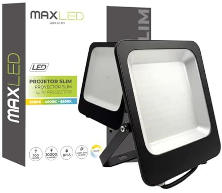 Maxled Light is Led! 100W LED strålkastare Utomhus 6500K Trädgård Flutljus 10000LM Scheinwerfer Utomhusskyltlampa IP65 Vattentätstrålkastare För Bakgård Trädgård Garage Idrottsplats Gård Fluter