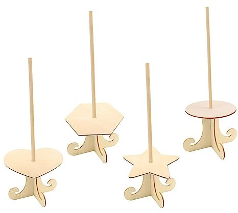 Cabilock 4 Stücke Holz Donut Kuchen Turm Stehen Wiederverwendbare Display Für Shop Home Dekorationen