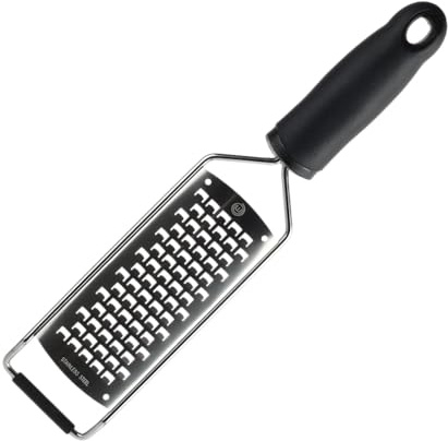 MasterChef Cheese Grater Handheld, Kitchen Food Shredder Tool for Grating Parmesan, Garlic, Ginger etc, Small Flat Zester Grater, Stainless Steel with Non Slip Rubber Foot and Easy Grip Handle