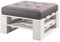 Lermowood Palettenmöbel Mp Hocker 80 x 60 x 30 cm Weiß | Europaletten Indoor und Outdoor Lounge Gartenmöbel Holz Gartenmöbel Set Lounge Möbel Terrasse Balkon Loft Stil Paletten