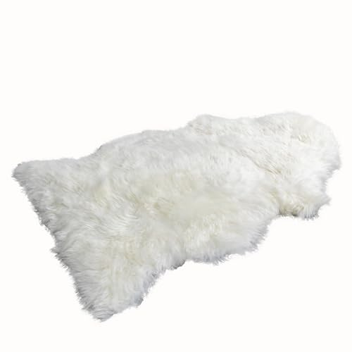 Simply Sheepskin Rug - Extra Large, Natural Single Genuine New Zealand Sheepskin - Ultra Soft Wool Bedside Rug, Machine Washable - Fluffy Sheepskin Throw - Perfect for Any Room