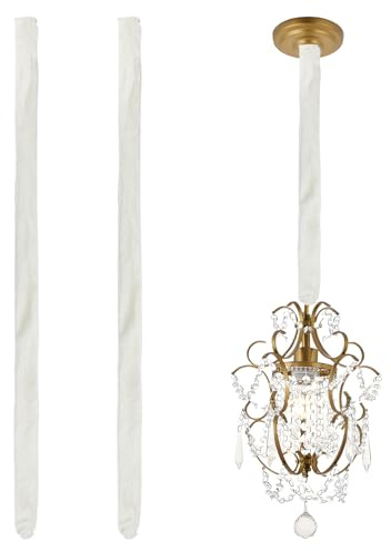 NICENEEDED 2 Funda de Tela para Cable de Lámpara de Araña, Manguito de Cadena de Tela de Terciopelo para Gestión de Cables de 47.2 Pulgada