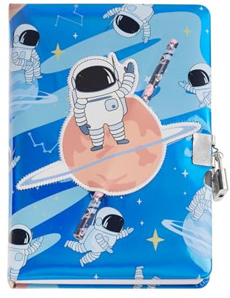 Back2Fun - Diario secreto con candado y 2 llaves: escribe, dibuja y guarda secretos, Incluye lápiz, 80 hojas rayadas, Cuaderno A5 infantil, Tapa dura con acabado holográfico, Regalo original