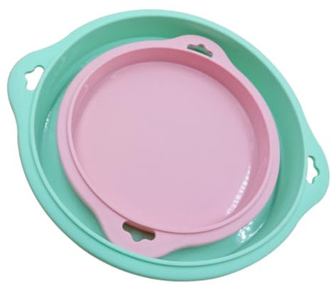 KICHOUSE 4 Pezzi Teatro Cottura forno Bakeware a forma di torta Telaio da forno vassoio del pane Vassoio per torte Verde