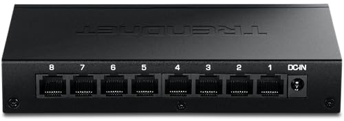 TRENDnet 8-portars 2,5 Gb Switch, TEG-S381, 8 x 2,5 G RJ45-portar, 40 Gbps omkopplingskapacitet, NDAA + TAA-kompatibel, Ethernet-splitter, för spelkonsol, NAS, PC, livstidsskydd