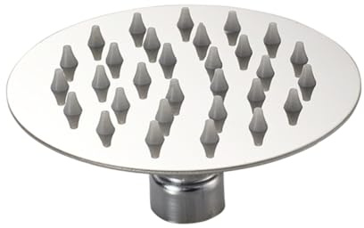 HOMSFOU Alcachofa de ducha redonda ultrafina de acero inoxidable de alta presión, con eficiencia de agua, salidas de ducha de lluvia con resistencia al calor, superficie de acabado de espejo grande