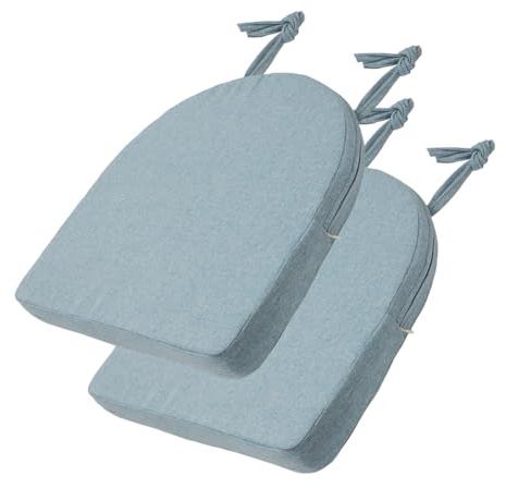 Tutamaz Stolskuddar 45 x 45 x 5 cm, set om 2, sittdyna utomhus med band, halkfri, terrassstolskudde för trädgårdsmöbler, inomhus/utomhus för kök, matsal, trädgård (ljusblå)